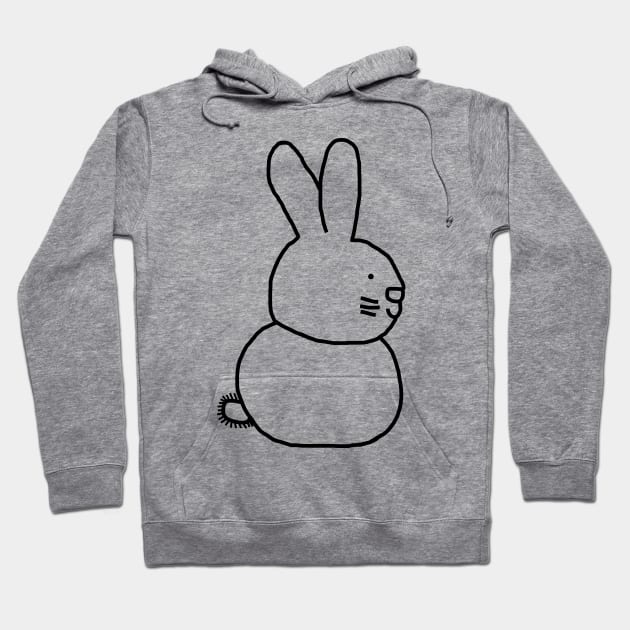 Minimal Bunny Rabbit Line Drawing Hoodie by ellenhenryart